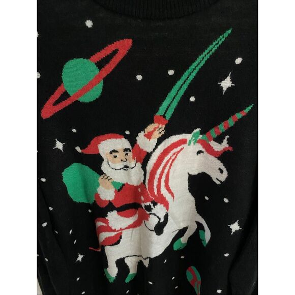 Tipsy Elves Santa unicorn ugly Christmas sweater size XL - Picture 3 of 6